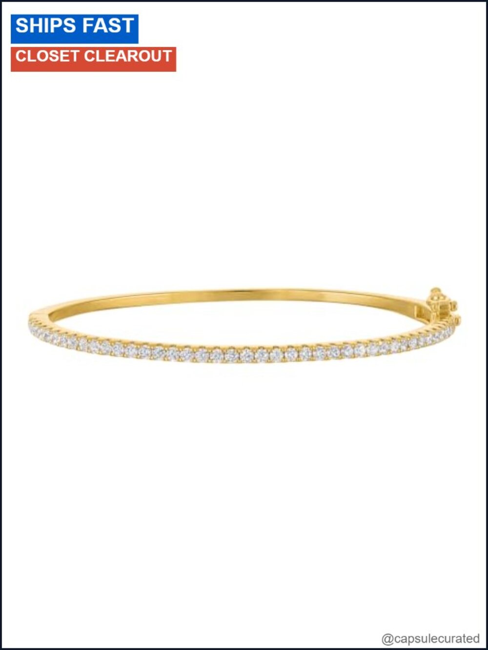 2mm Dainty Plated CZ Bangle Bracelet for Women
